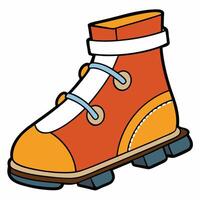A cartoon boot with orange and white soles vector