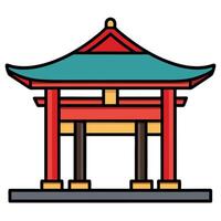 A japanese pagoda icon on a white background vector