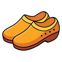 A pair of orange clogs on a white background vector