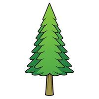 A cartoon pine tree on a white background vector