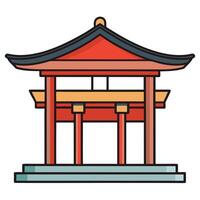 Japanese pagoda icon illustration design vector