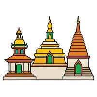 An illustration of a temple in a flat style vector
