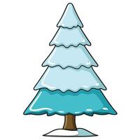 A cartoon christmas tree with blue and white vector