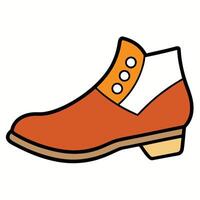 An orange boot with a white button vector