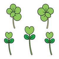 Four leaf clover with hearts on each side vector