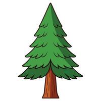A cartoon pine tree with a white background vector