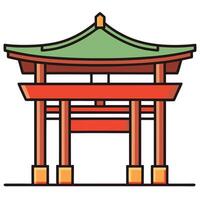 Japanese torii gate icon illustration design vector