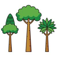 Three trees with different shapes and sizes vector
