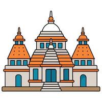 An illustration of a temple building vector