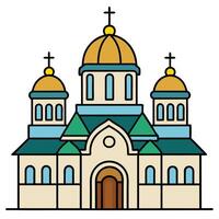 A church with two domes and a cross vector