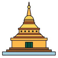A golden pagoda icon on a white background vector