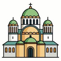 A church with two domes on top vector