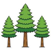 Three trees on a white background vector