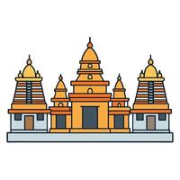 An illustration of a temple in india vector