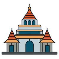 An icon of a temple with a roof vector