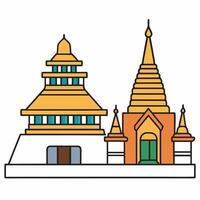 A building with a golden dome and a tower vector