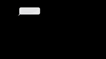 Real Time Text Messaging, Chat bubble Bouncing animation on Black background User to User Online Conversation video