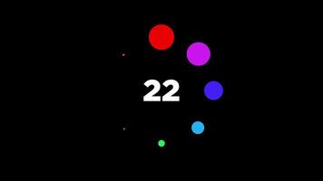Dot loading 2d Motion Graphics Colorful Circle animation with text on black Background video