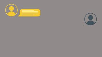 Real Time Text Messaging, Chat bubble animation on Gray background User to User Online Conversation video