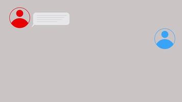 Real Time Text Messaging, Chat bubble animation on Gray background User to User Online Conversation video