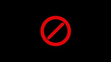 Red Cross reject animation on Cancel and wrong flat element with Black Background video