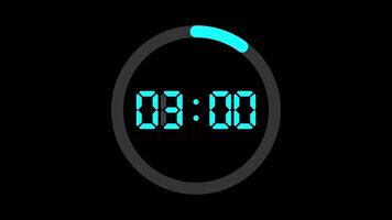 Colorful Round Circle Digital countdown timer from 0 second to 30 seconds video