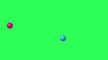 Multiple Bouncing Colorful balls, Gravity and hits viewer on the ground with Green Background video