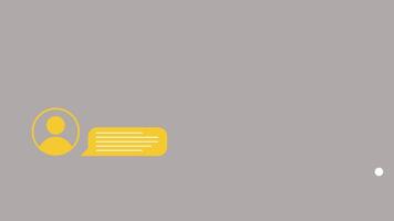 Real Time Text Messaging, Chat bubble animation on Gray background User to AI chatbot Online Conversation video