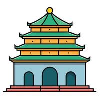 Chinese pagoda icon illustration design vector