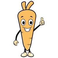 A cartoon carrot character giving a thumbs up vector