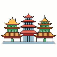 Chinese architecture icon illustration vector