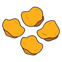 Four pieces of potato chips on a white background vector