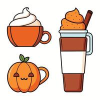 Cute pumpkin coffee, pumpkin spice latte, pumpkin spice latte, pumpkin spice latte vector