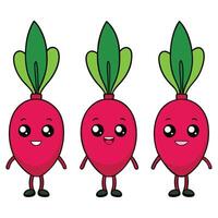 Radish cartoon characters illustration vector