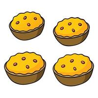 Four pies in a bowl on a white background vector