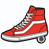 A red and white skateboard shoe vector