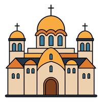 An icon of a church with two domes vector