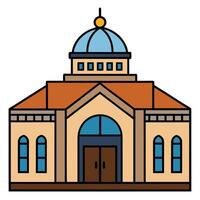 A church building with a dome on top vector