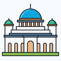A mosque with a dome on top vector