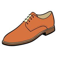 An orange shoe with laces on it vector