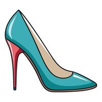 A blue high heel shoe with red heels vector