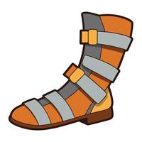 An orange and gray boot with straps vector
