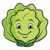 A cartoon cabbage head with a smile vector