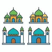 Islamic architecture icon set illustration vector