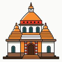 An illustration of a temple with a dome vector