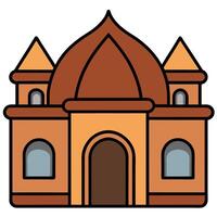 An illustration of a building with two domes vector