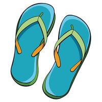 A pair of flip flops on a white background vector
