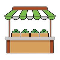 A fruit stand with green vegetables on it vector