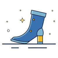 A blue boot with a star on it vector