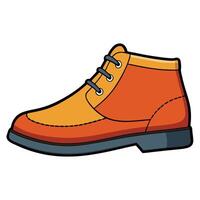 An orange boot with a black sole vector
